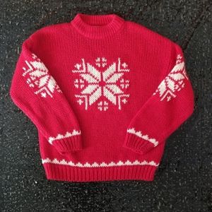 Vintage Christmas Snowflake Oversized Knit Sweater